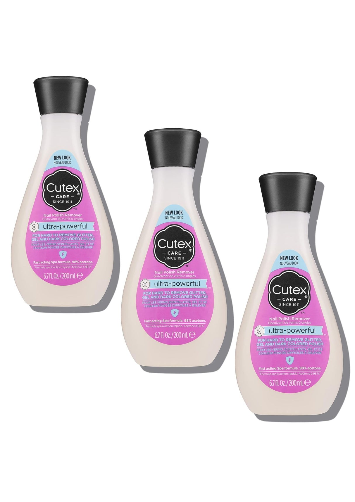 Cutex Ultra Powerful Nail Polish Remover 200ml - 3 Pack