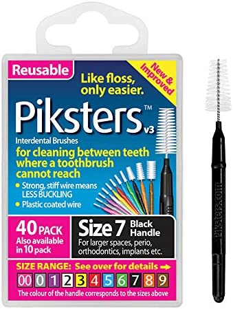 Piksters Interdental Brushes Black Size 7 - Pack of 40