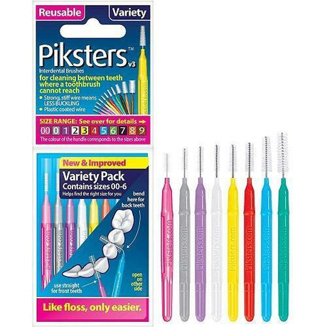 Piksters Interdental Brushes - Variety of Sizes Pack of 8