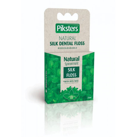 Piksters Natural Dental Biodegradable Silk Floss 25m - Mint