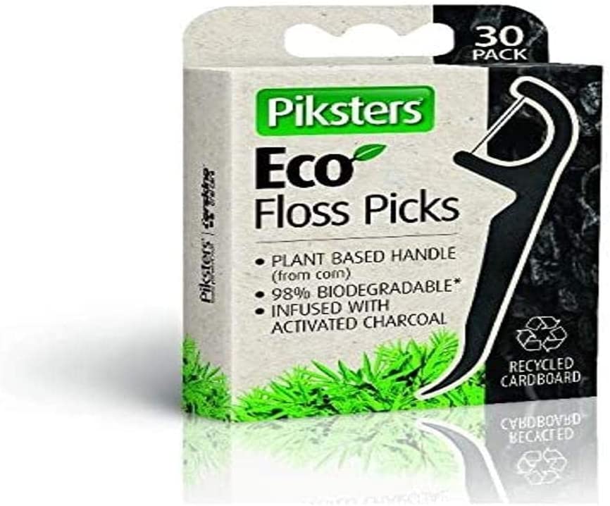Piksters Eco Charcoal 30 Floss Picks