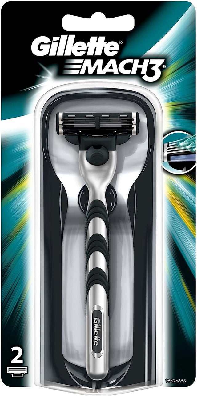 Gillette Mach3 for Men Razor Handle with 2 Razor Blade Heads – Crazy ...