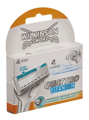 Wilkinson Sword Quattro Titanium Aloe and Jojoba Razor Blades - 4 Pack