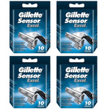 Gillette Sensor Excel Razor Blades - 40 Piece Bundle (4 Packs of 10)