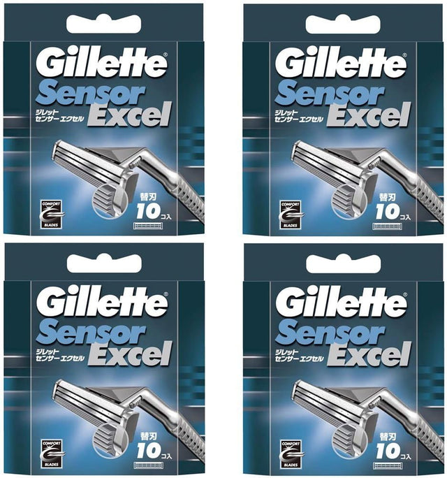Gillette Sensor Excel Razor Blades - 40 Piece Bundle (4 Packs of 10)