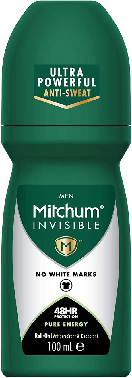 Mitchum Deodorant Invisible Roll On Pure Energy 100ml