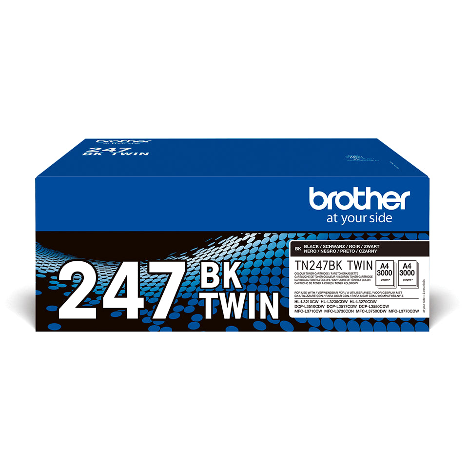 TN 247BKTWIN 2 Pack High Yield Toner Cartridges TN247BKTWIN
