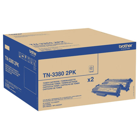 Brother TN-3380TWIN 2-Pack Black High Yield Toner Cartridges