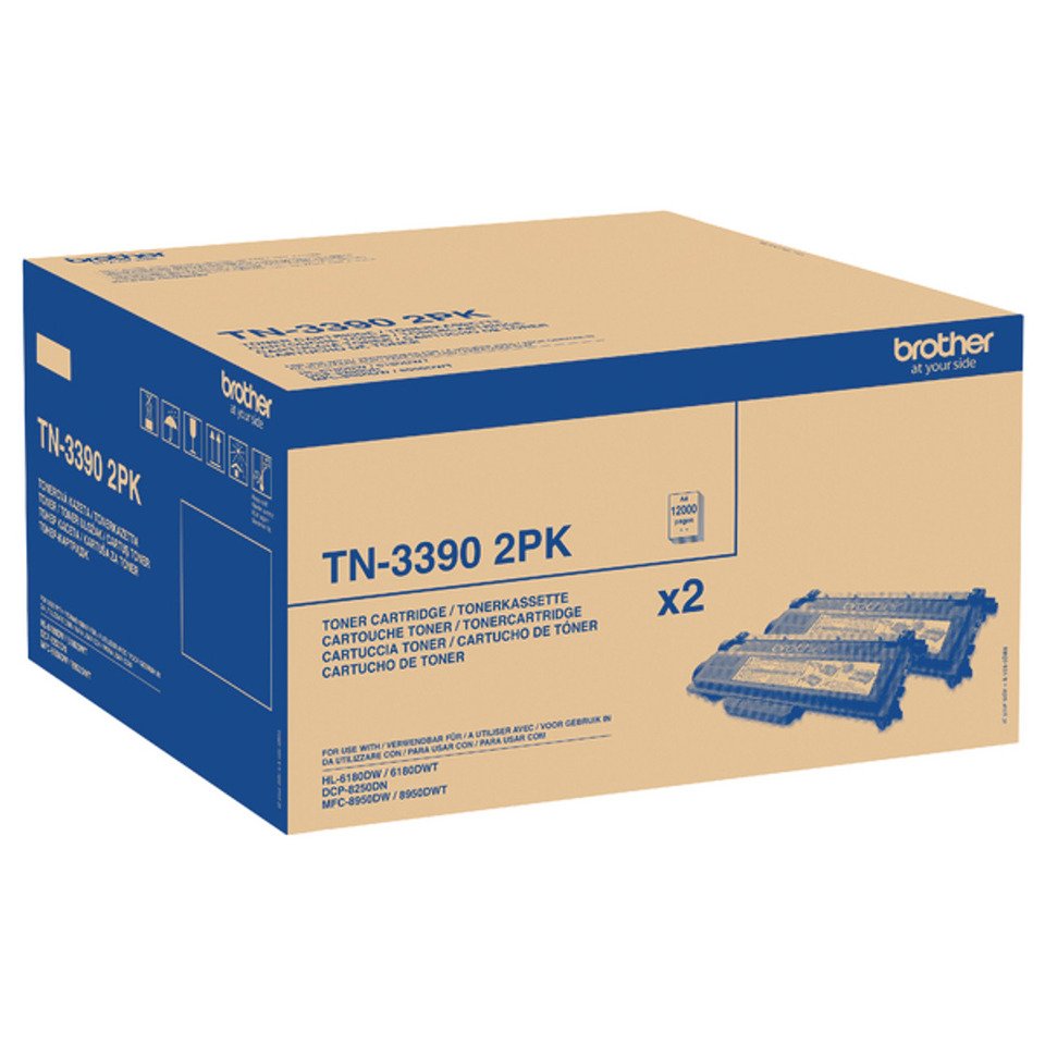 Brother TN-3390TWIN 2-Pack Black Super High Yield Toner Cartridges