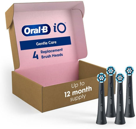 Oral-B iO Gentle Care Electric Toothbrush Heads Black - 4 Pack