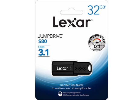 Lexar 32GB JumpDrive S80 USB 3.1 Flash Drive
