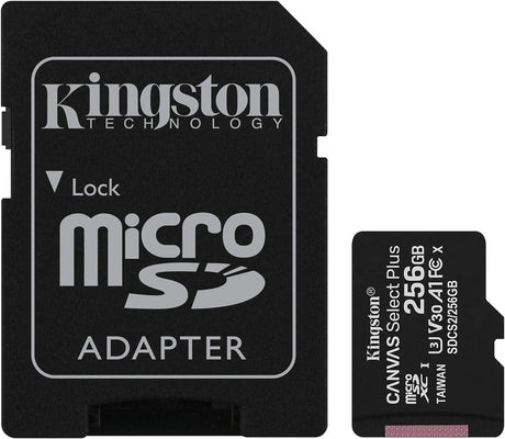 Kingston Canvas Select Plus microSD Card SDCS2/256 GB Class 10 (SD Adapter Included)