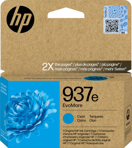 HP 937e EvoMore Cyan Ink Cartridge - 4S6W6NE