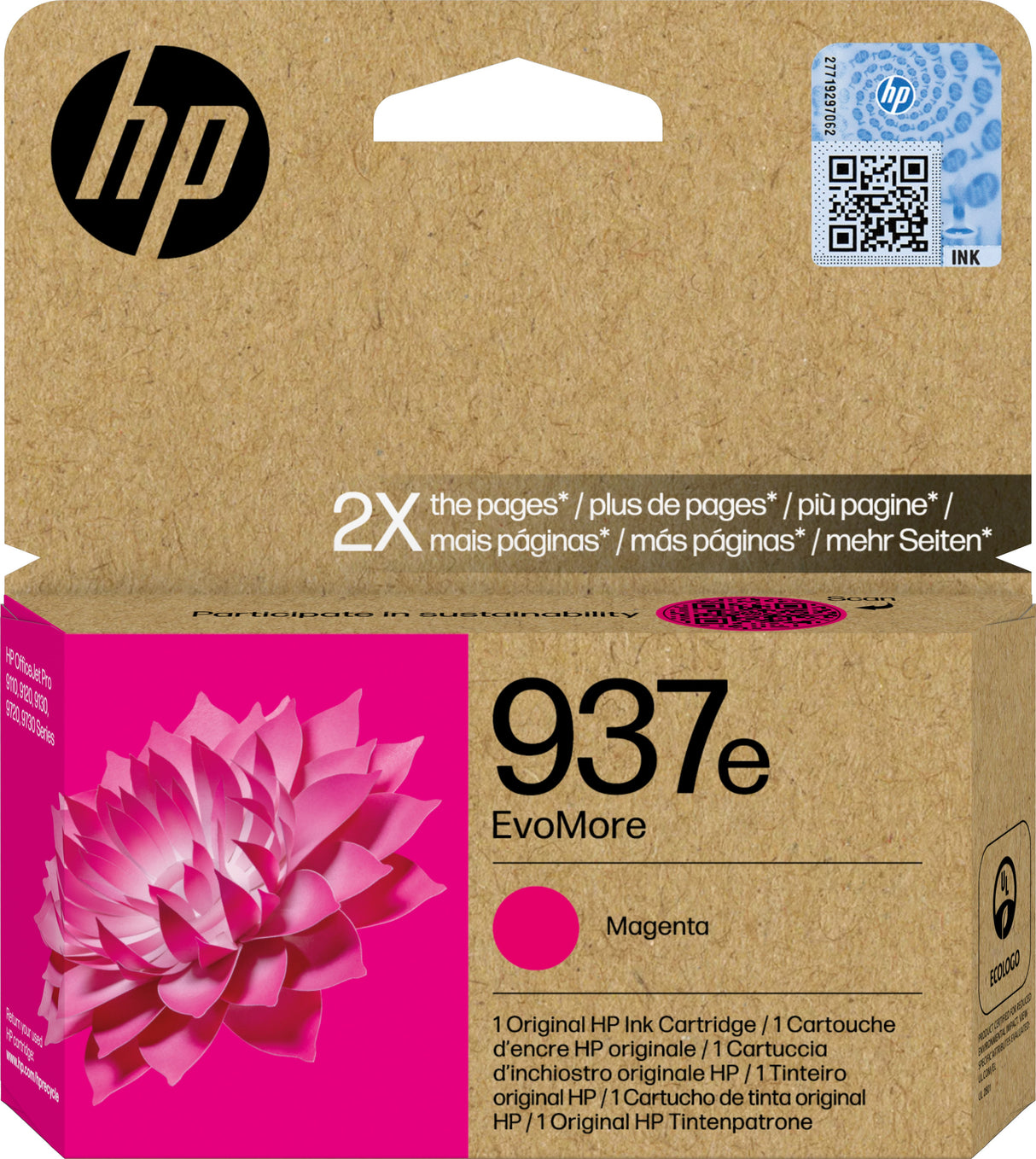 HP 937e EvoMore Magenta Ink Cartridge - 4S6W7NE