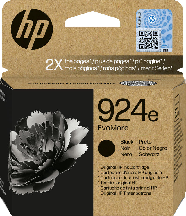 HP 924e EvoMore Black Ink Cartridge - 4K0V0NE