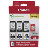 Canon PG-545XL Black Twin and CL-546XL Colour Ink Cartridge Photo Paper Value Combo Pack - 8286B015