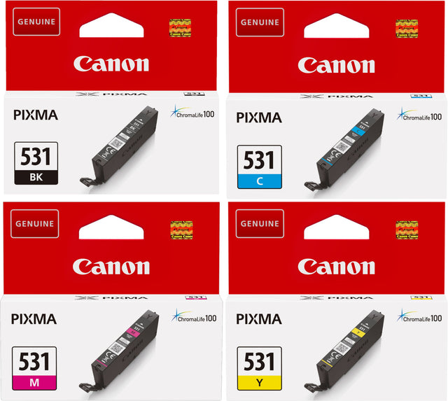 Canon CLI-531 Black Cyan Magenta Yellow Ink Cartridge Bundle Pack