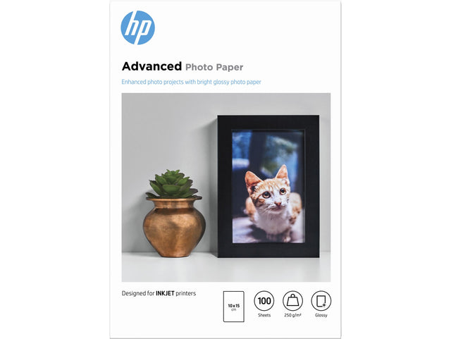 HP Advanced Photo Paper Glossy 250 g/m2 10 x 15 cm (4 x 6in) 100 Sheets - Q8692A