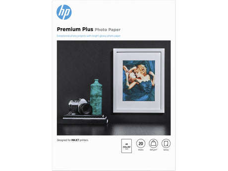 HP Premium Plus Photo Paper Glossy 300 g/m2 A4 (210 x 297 mm) 20 Sheets - CR672A