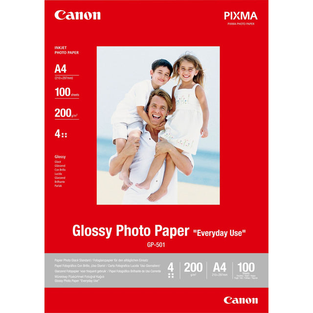 Canon GP-501 Everyday Use Photo Paper - Glossy - 200 g/m2 - A4 (210 x 297 mm) - 100 Sheets - 0775B001