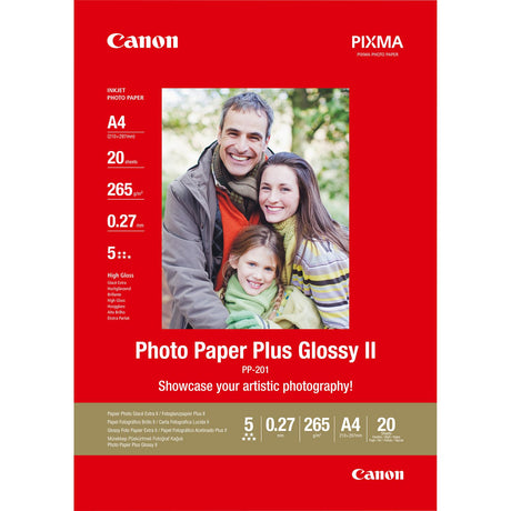 Canon PP-201 Plus II Photo Paper - Glossy - 265 g/m2 - A4 (210 x 297 mm) - 20 Sheets - 2311B019