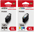 Canon PG-585XL Black and CL-586XL Colour Ink Cartridge Bundle Pack