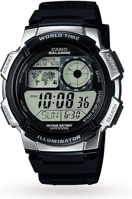 Casio Mens Classic Combi Watch Black/Silver - AE-1000W-1A2VEF