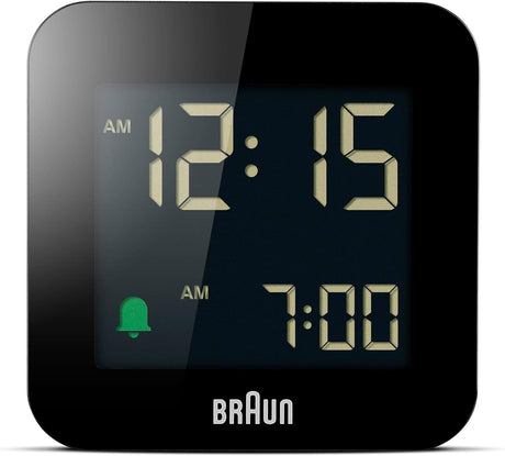 Braun Digital Travel Alarm Clock with Snooze - Black