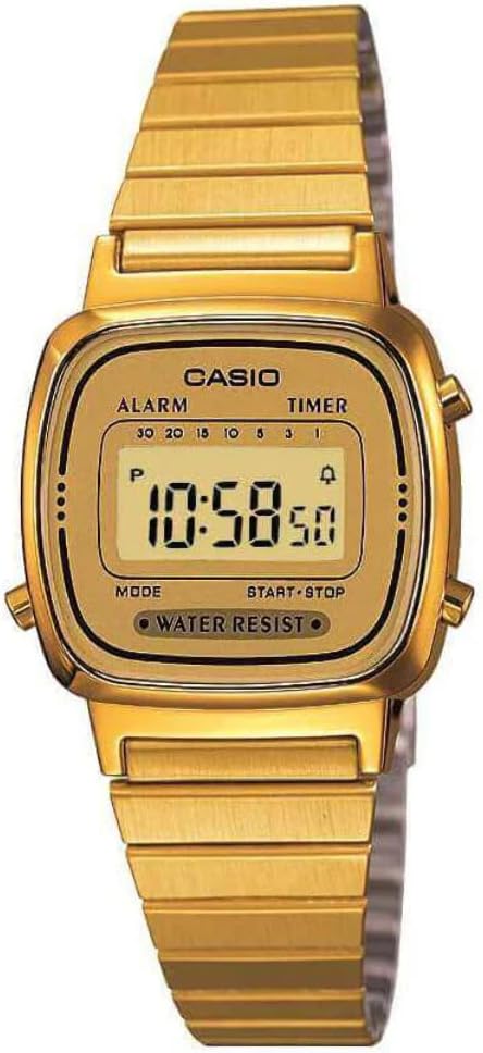 Casio Ladies Gold Plated Digital Watch - LA670WEGA-9EF