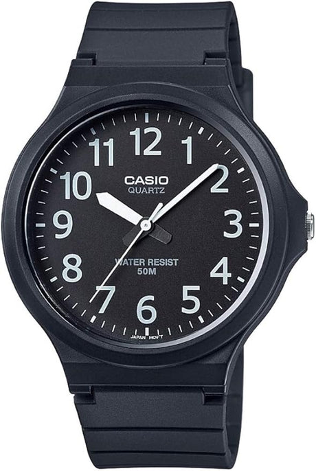 Casio Mens Analogue Watch with Resin Strap Black - MW-240-1BVEF