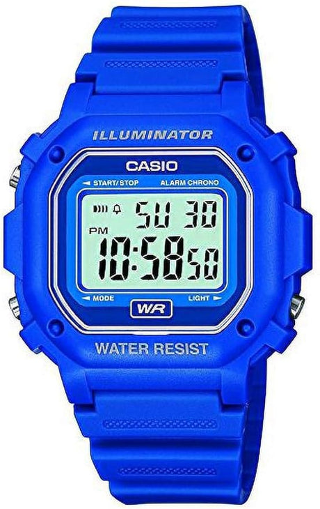 Casio Mens Classic Digital Watch with Blue Resin Strap - F-108WH-2AEF