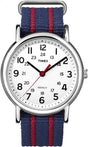 Timex Unisex Weekender Watch with Blue/Red Fabric Strap - T2N747