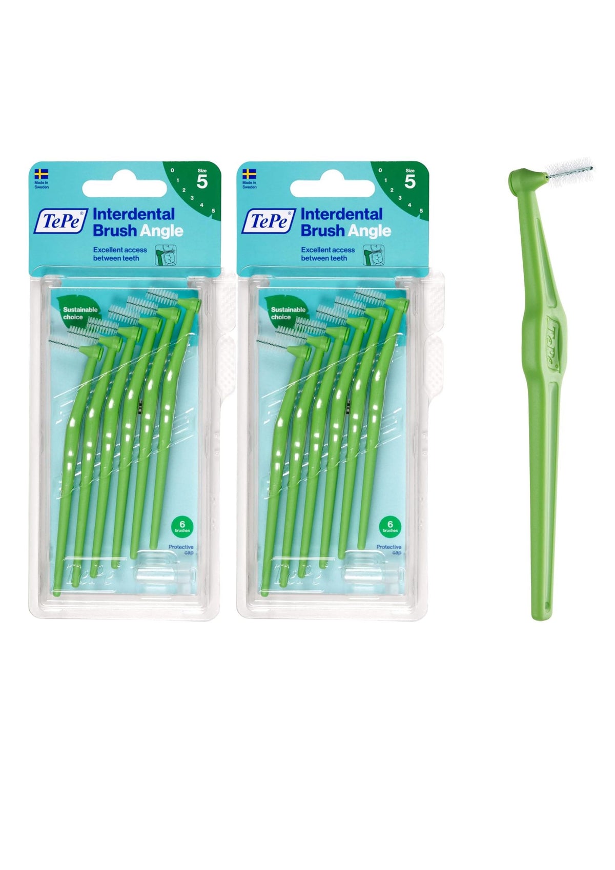 Angle Interdental Brushes 0.8mm 6 Pack 2 Pack Bundle