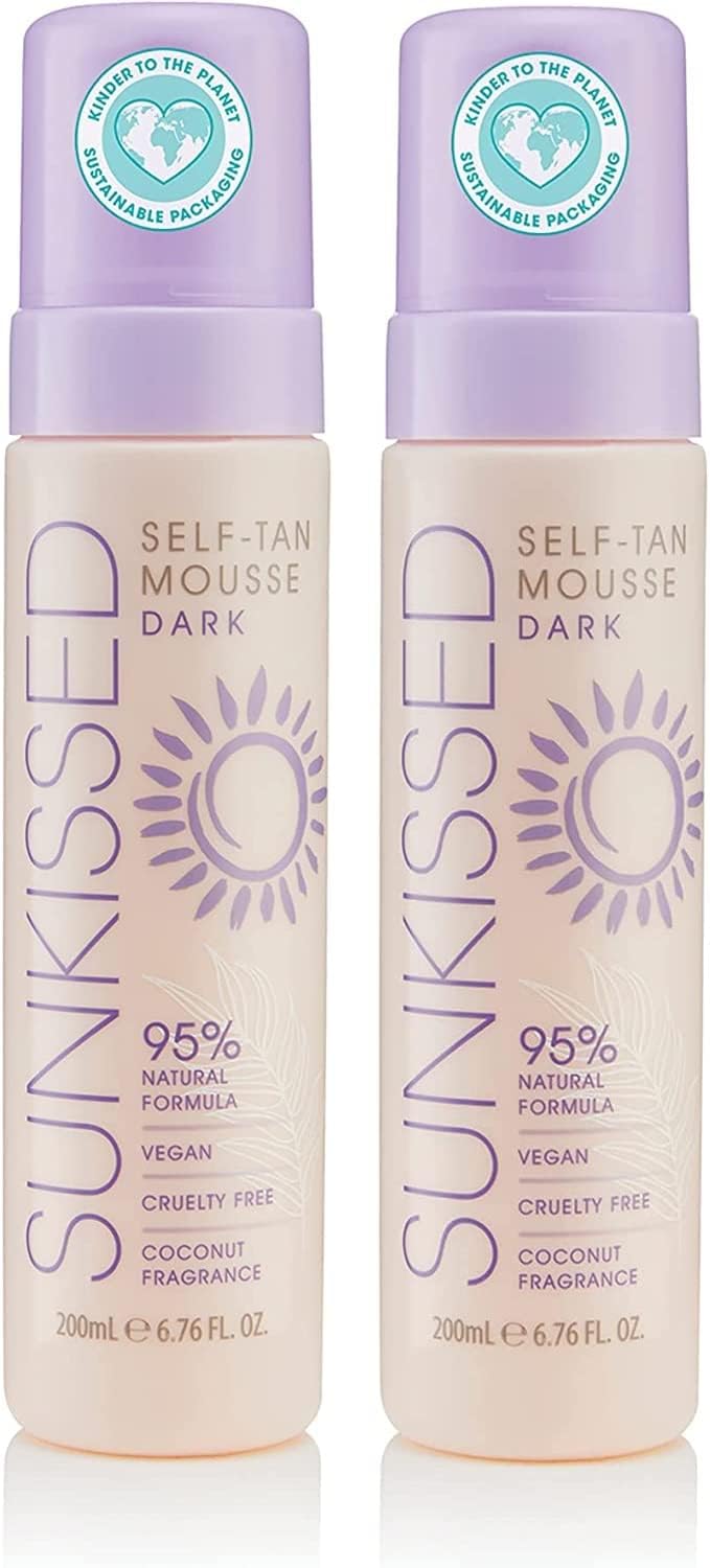 Sunkissed Self Tan Mousse Dark 200ml - 2 Pack Bundle