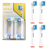Electric Toothbrush Heads Compatible with Oral-B and Braun - 4 Pack