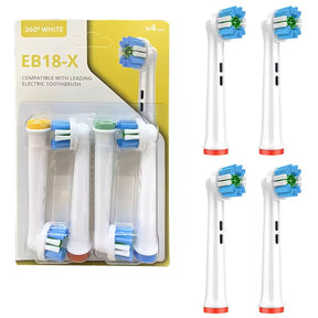 Electric Toothbrush Heads Compatible with Oral-B and Braun - 4 Pack