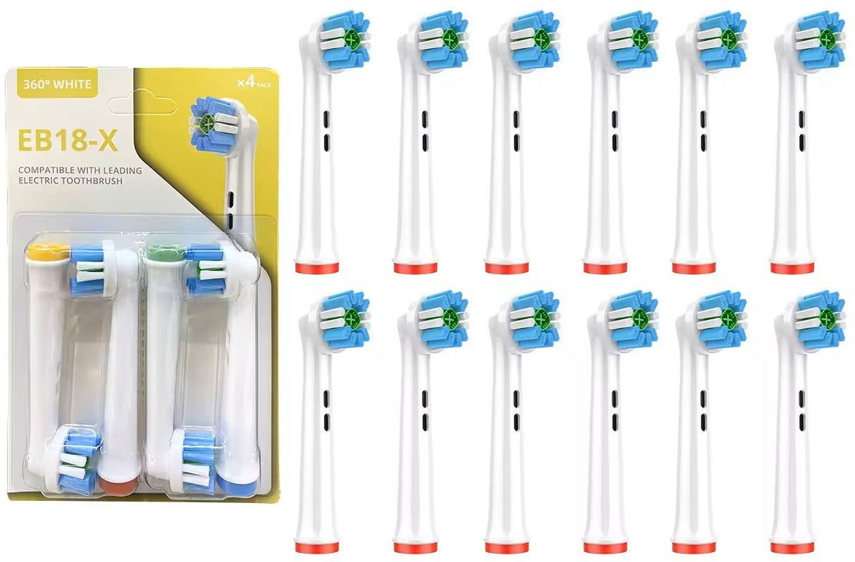 Electric Toothbrush Heads Compatible with Oral-B and Braun - 12 Pack