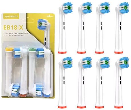 Electric Toothbrush Heads Compatible with Oral-B and Braun - 8 Pack