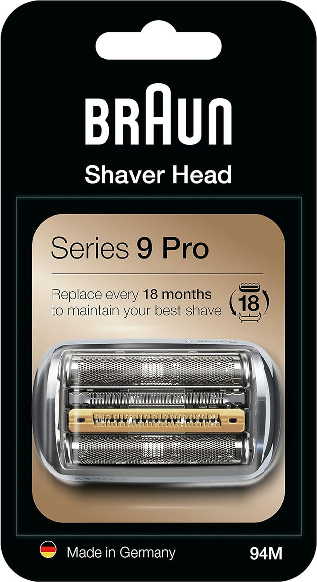 Braun Series 9 Electric Shaver Replacement Head - Compatible with Series 9 Pro Electric Razors, 94M, Silver