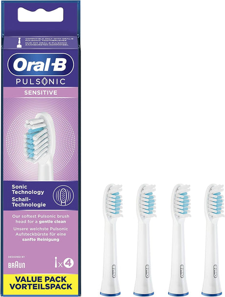 Oral-B Pulsonic Sensitive Electric Toothbrush Heads - 8 Piece Bundle (2 Packs of 4)