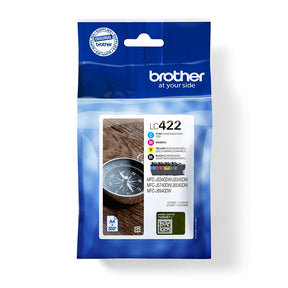 Brother LC422 Black Cyan Magenta Yellow Ink Cartridge Value Pack - LC422VAL
