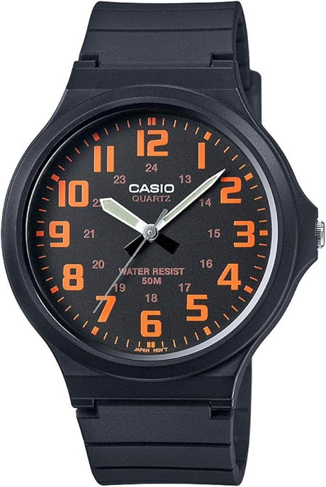 Casio Mens Analogue Watch with Resin Strap, Black - MW-240-4BVEF