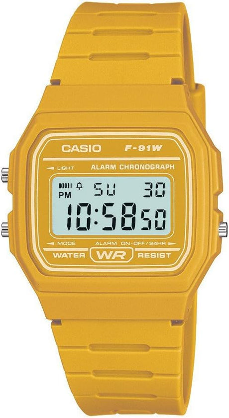 Casio Classic Digital Watch, Mustard Yellow - F-91WC-9AEF