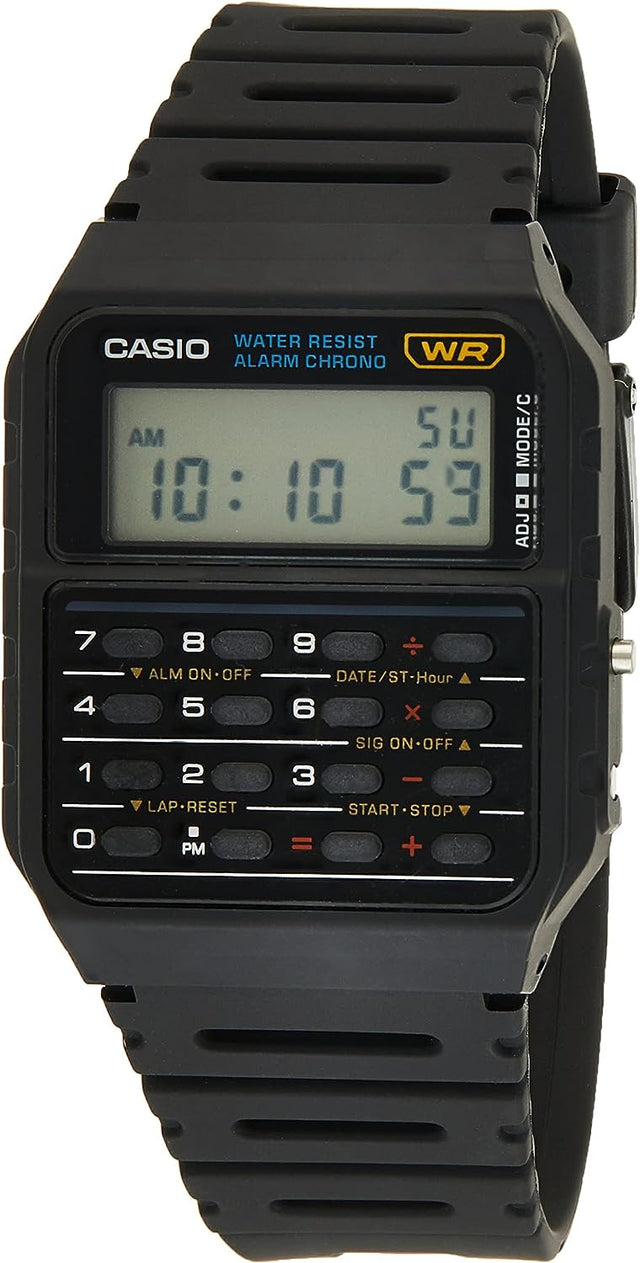Casio Water Resistant Retro Calculator Watch, Resin Strap - CA-53W-1ER