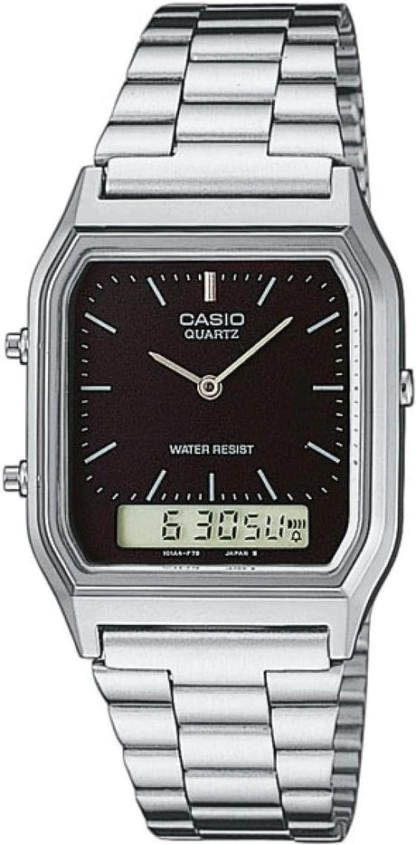 Casio Mens Classic Combi Watch, Silver with Black Dial - AQ-230A-1DMQYES
