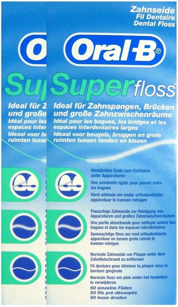 Oral-B Superfloss Dental floss 50 pieces, Pack of 2 (2x 50 pieces)