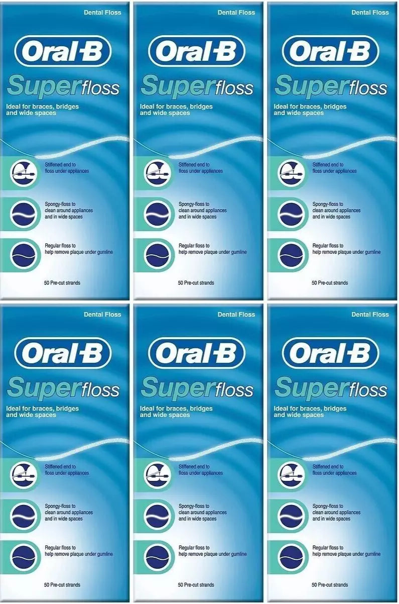 Oral-B Superfloss Dental floss 50 pieces, Pack of 6 (6x 50 pieces)