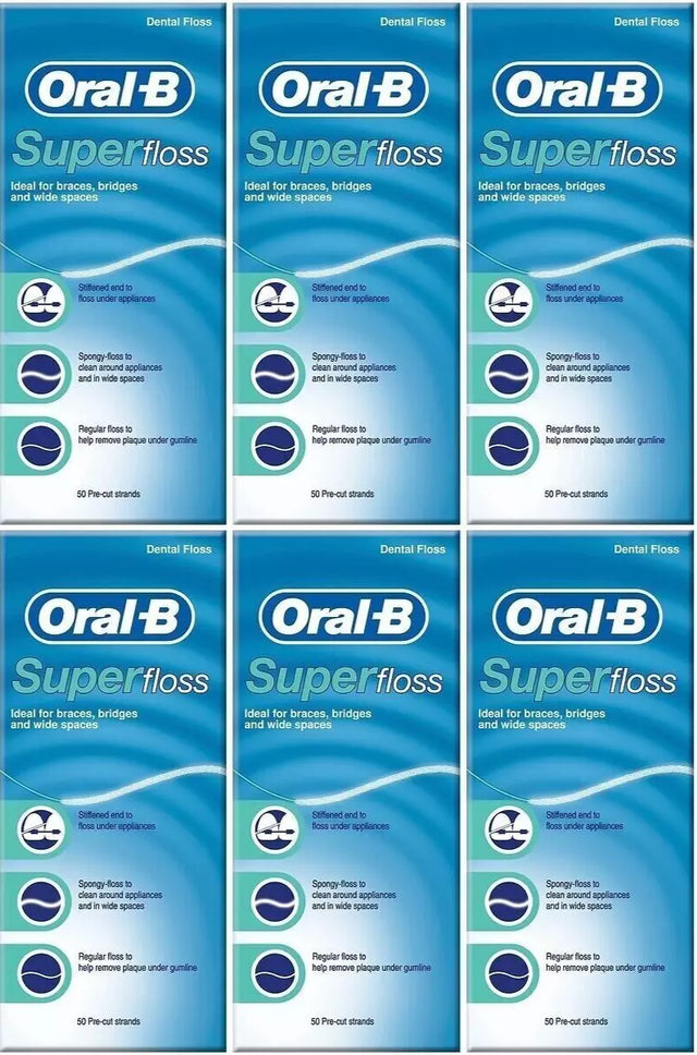 Oral-B Superfloss Dental floss 50 pieces, Pack of 6 (6x 50 pieces)