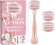 Gillette Venus ComfortGlide Spa Breeze Women's Razor + 3 2-In-1 Razor Blade Refills