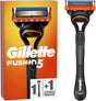 Gillette Fusion 5 Men's Wet Razor + 1 Razor Blade with Lubricating Strip for a Close Shave